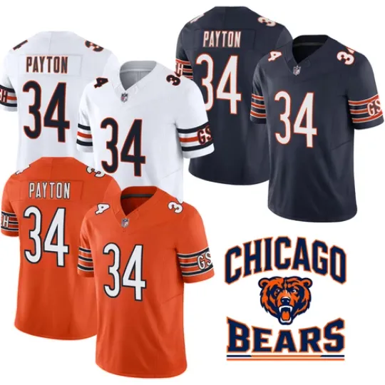 Discover Men's Bears #34 Walter Payton Limited Player Jersey All Stitched Jersey NWT