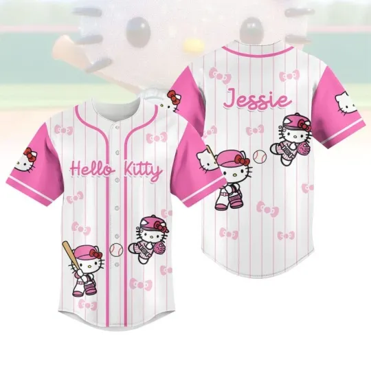 Custom Kitty Cat Baseball Jersey, Kawaii Cat Shirt, Cute Kitty Jersey