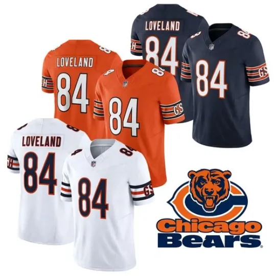 Discover Colston Loveland #84 Men's Bears Limited Player All Stitched Jersey S-3XL-NWT