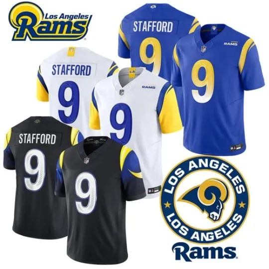 Discover Rams Men's/Youth #9 Matthew Stafford Limited Player All Stitched Jersey
