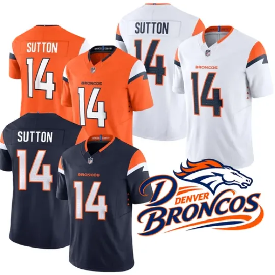 Discover Men's/Youth Broncos #14 Courtland Sutton Game Player Jersey All Stitched Jersey