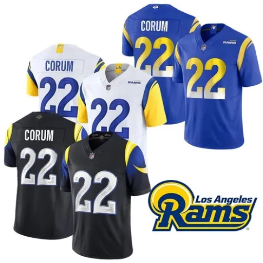 Discover Men's Rams #22 Blake Corum Limited Player All Stitched Jersey S-3XL Free Tax