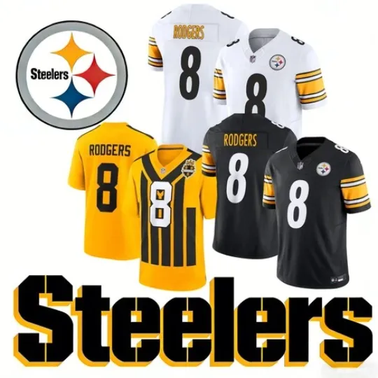 Discover Steeler Men's #8 Aaron Rodger Game Player Limited All Stitched Jersey S-3XL-NWT