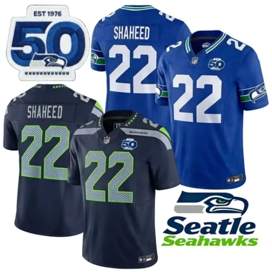 Discover Seahawks Men's #22 Rashid Shaheed 50th Season Limited All Stitched Jersey S-3XL