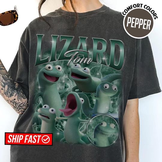 Discover Tom Lizard Portrait Tee, Pixar Movie Hoppers Tom Lizard Shirt,Mabel Tanaka Ellen Bear, WDW Disneyland Family Vacation Trip Gifts