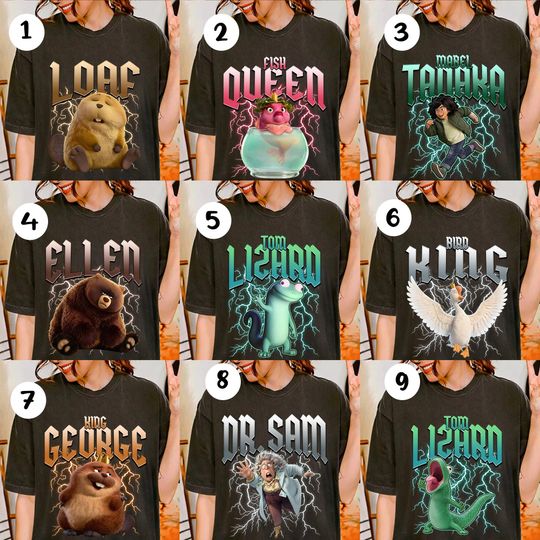 Discover Disney Pixar Movie Hoppers Graphic Character Shirt, Disney Family Matching, Disneyworld Vacation, Mabel, Ellen Bear, Tom Lizard