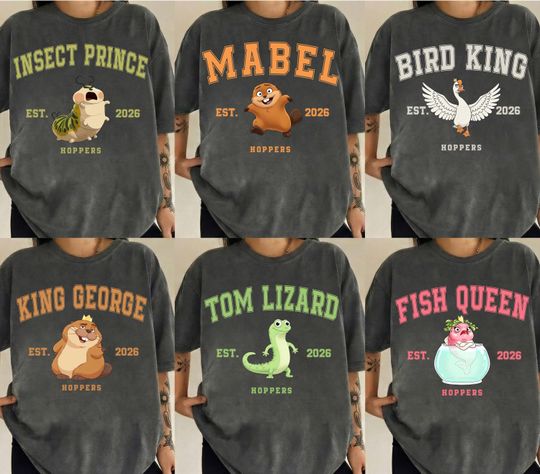 Discover Disney Pixar Movie Hoppers Character Shirt, Disney Family Matching, Disneyland Shirt, Disneyworld Vacation, Mabel, Ellen Bear, Tom Lizard