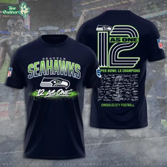 Discover Seahawks Super Bowl LX 2025 Champions tShirt