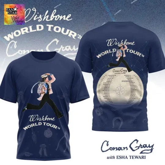Conan Gray Wishbone World Tour 2026 3D T-Shirt