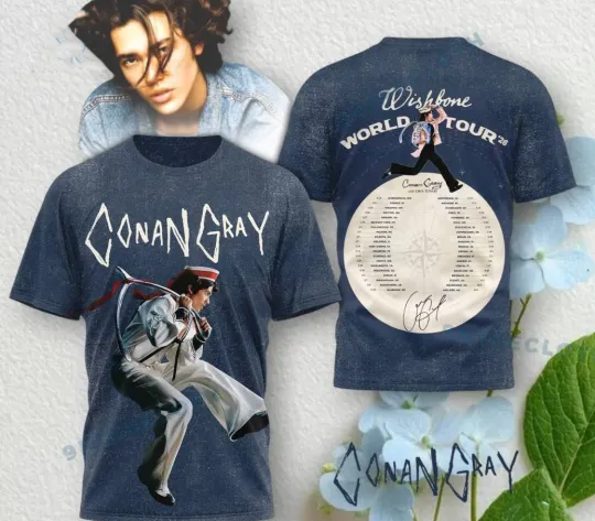 Conan Gray Wishbone World Tour '26 3D All Over Print T-Shirt