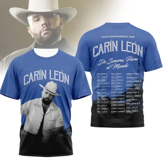 Discover Carín León North American Tour 2026 AOP 3D T-Shirt