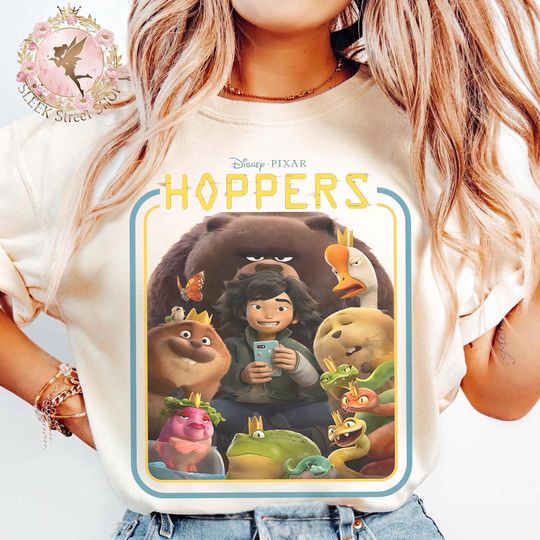 Discover Hoppers Characters, Disney Pixar Hoppers Shirt, Coquette Bow Tee, Disney Movies Gift, Disney Family Matching, Disney Vacation Family