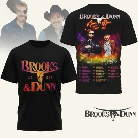 Brooks And Dunn Neon Moon Tour 2026 AOP 3D T-Shirt