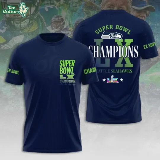 Discover Seahawks 2026 SBowl LX Champions 3D TShirt