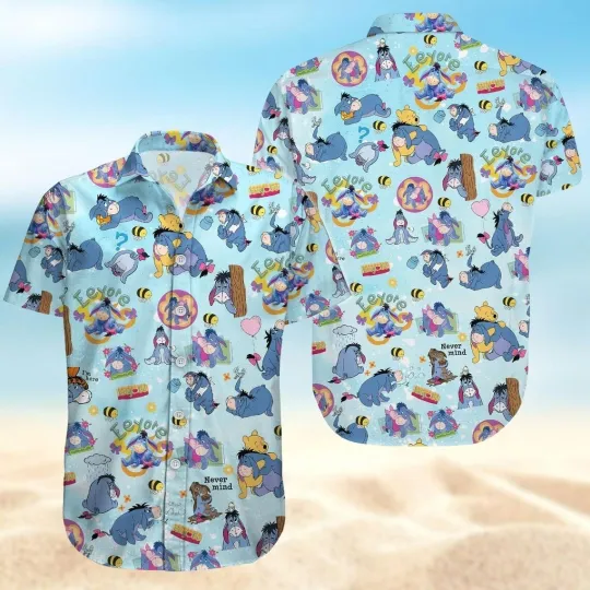 Discover Disney Eeyore Donkey Hawaiian Shirt, Disney Cruise Button Down Vacation Shirt