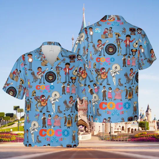 Discover Coco Hawaiian Shirt, Disney Cruise Button Down Shirt, Coco Sugar Skulls Shirt