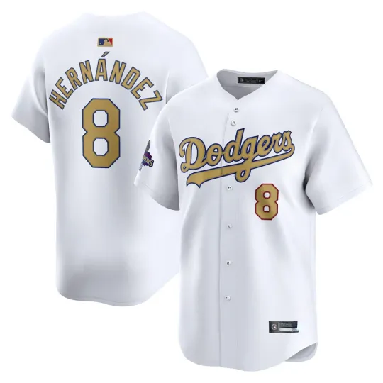 Discover Men's #8 Enrique Hernández White 2025 Gold Collection  Printed Jersey