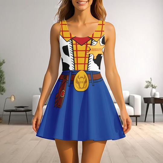 Woody Sheriff Costume Skater Dress Toy Story Cosplay Disney Cowgirl Halloween Western Dress