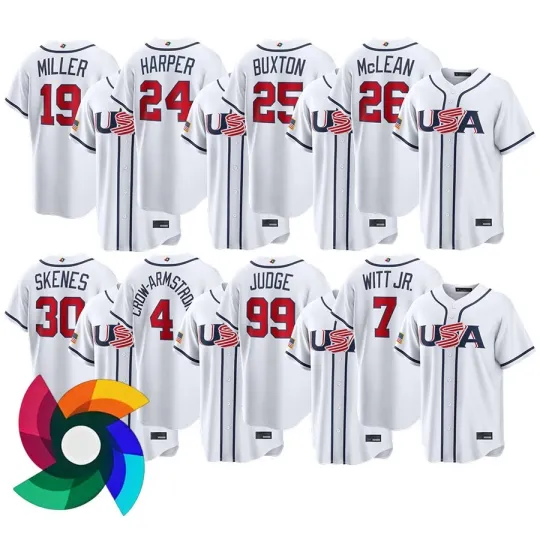 Discover Men's USA Baseball White 2026 World Baseball Classic Home Stadium Jersey