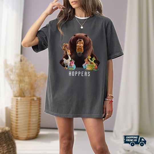 Discover Disney Hoppers Characters Comfort Colors Shirt, Hoppers Tom Lizard Mabel Ellen Bear Shirt, Disney Vacation Family Matching Tee