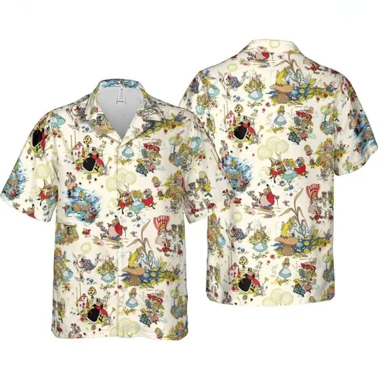 Discover Alice In Wonderland Hawaiian Shirt, Disney Cruise Button Down Disneyland Shirt