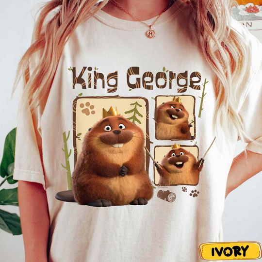 Discover Funny Hoppers King George T-Shirt, Pixar King of the Beavers Shirt, Disney King George Beaver Tee, Cute Disney Beaver Outfit, Gift For Kids