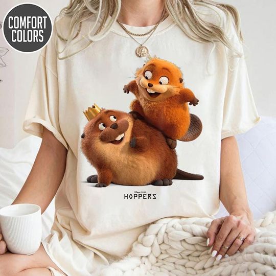 Discover Pixar Hoppers King George and Mabel Playing Together T-Shirt, Pixar Mabel Hoppers Shirt, DisneyMabel Beaver Tee, Disneyland Girl Trip Outfit