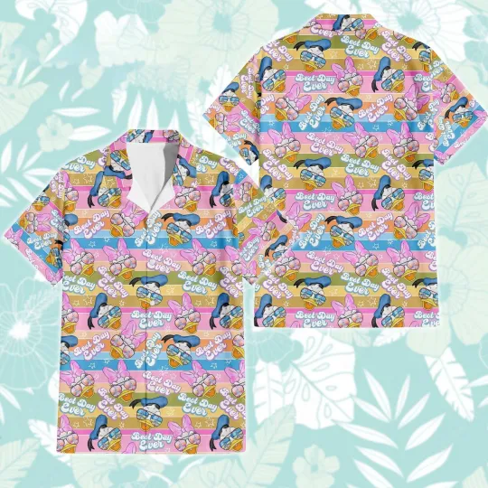 Discover Disney Donald Daisy Duck Hawaiian Shirt, Disney Cruise Button Down Vacation Shirt