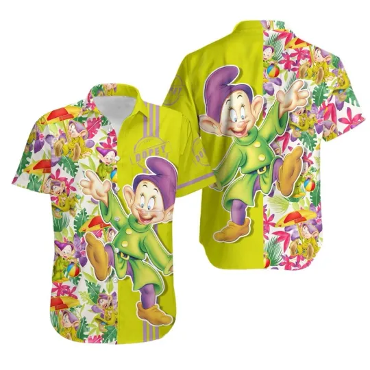 Discover Disney Dopey Dwarf Hawaiian Shirt, Disney Cruise Button Down Vacation Shirt