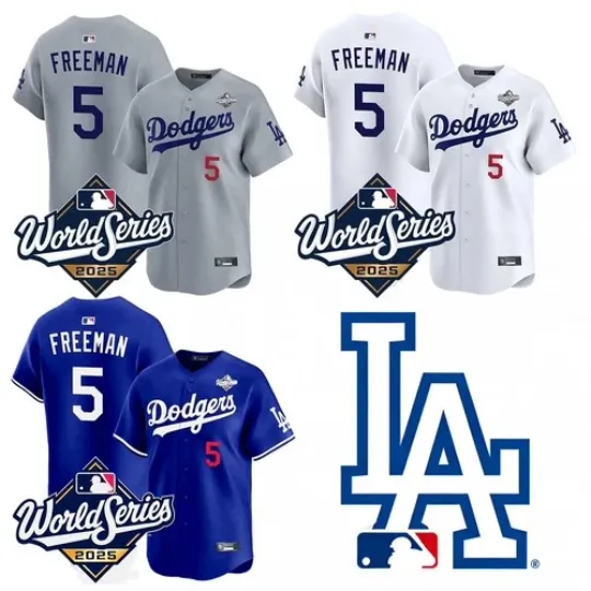Discover Men's Dodgerss#5Freddie Freeman 2025 World Series Printed Jersey