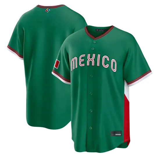 Discover Men Mexico Green 2026 World Baseball Classic Road Stadium Jersey