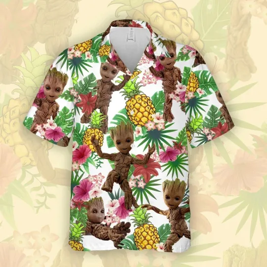 Baby Groot Hawaiian Shirt, Disney Cruise Button Down Shirt, Groot Fans Gifts