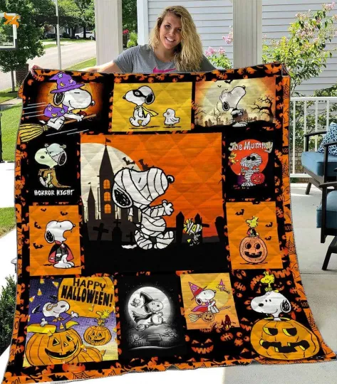 Discover Cartoon Character Mummy PS Dog Halloween Quilt  Blanket for Home Decor