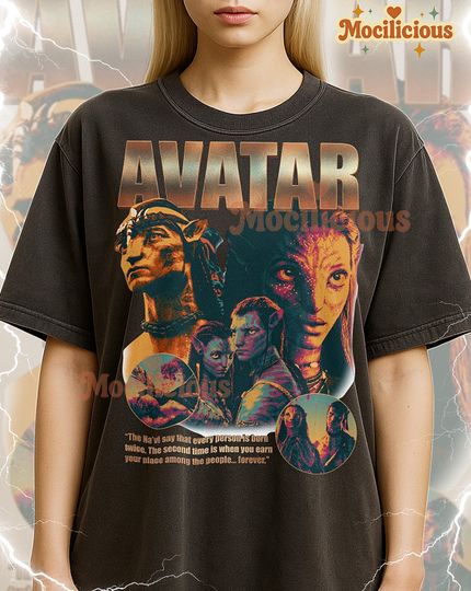 Discover Avatar Shirt, 90s Vintage Retro Bootleg Sci-Fi Nature T-Shirt, Alien Warrior Graphic Tee