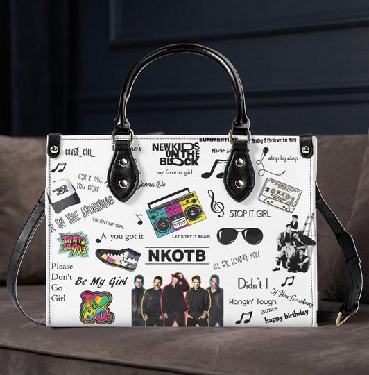 Discover Personalized NKOT Block Leather Handbag, Music Handbag, Band Music Bag, Crossbody Bag, Gifts for Women