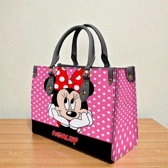Discover Custom Minnie Head Leather Bag, Shoulder Bag For Mom