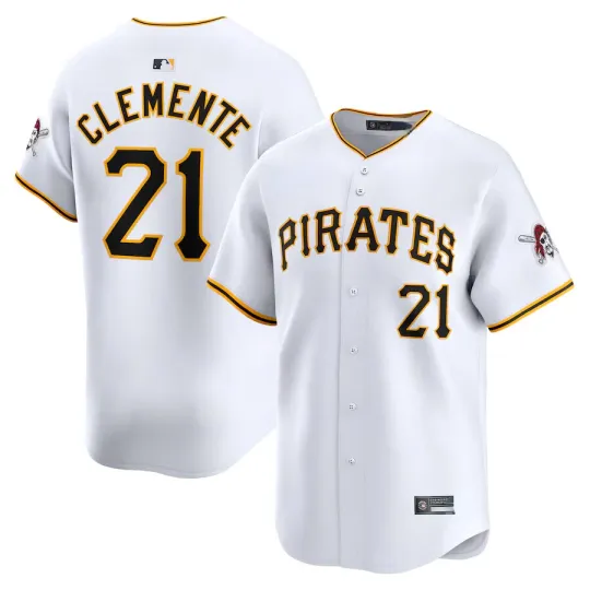 Men's Roberto Clemente White Home  Player All Printed Jersey #21