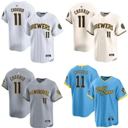 Discover Jackson Chourio Brewerss Men Printed Jersey