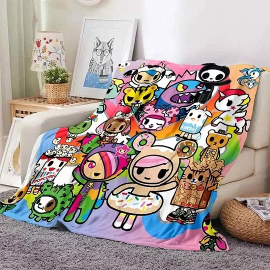 Tokidoki Fleece Blanket for Bed and Sofa Soft