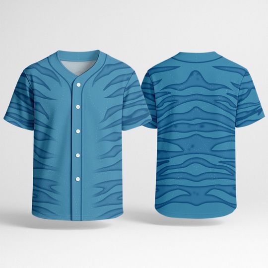 Avatar Fire and Ash Baseball Jersey, Na'vi Inspired Costume Shirt, Pandora Tribal Pattern Jersey