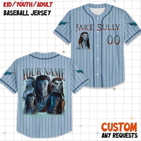 Discover Personalized Jake Sully Avatar Baseball Jersey, Custom Fire and Ash Avatar Festival Jersey