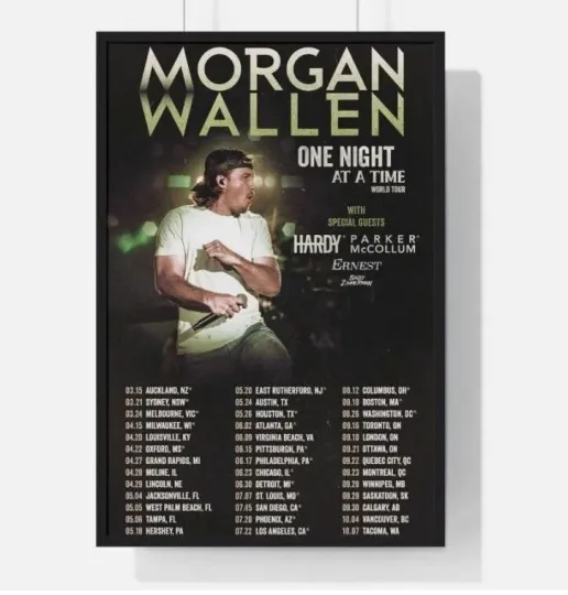 Wallen Western One Night At A Time Tour 2023 Poster