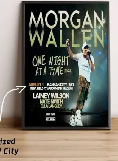 Discover Custom One Night At A Time Wallen Western 2024 Tour Poster, Gift Poster