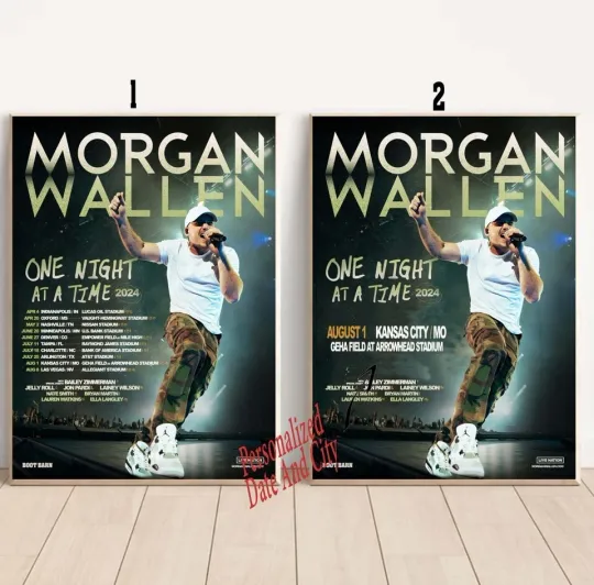 Custom Wallen Western 2024 One Night At A Time World Tour Poster