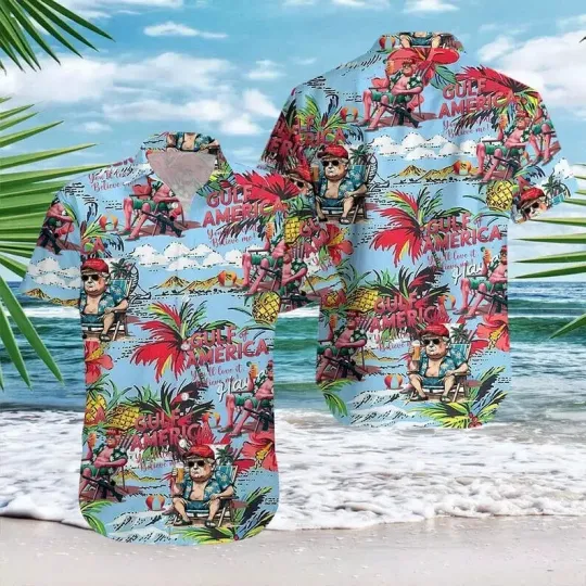 Discover Gulf of America Trump Hawaiian Shirt Men Women Tropical Flora