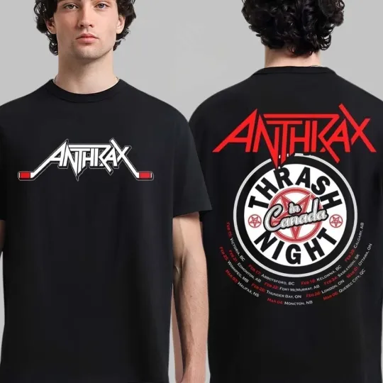 Discover Anthrax Canada Tour 2026 Thrash Night In Canada Two Sided T-Shirt