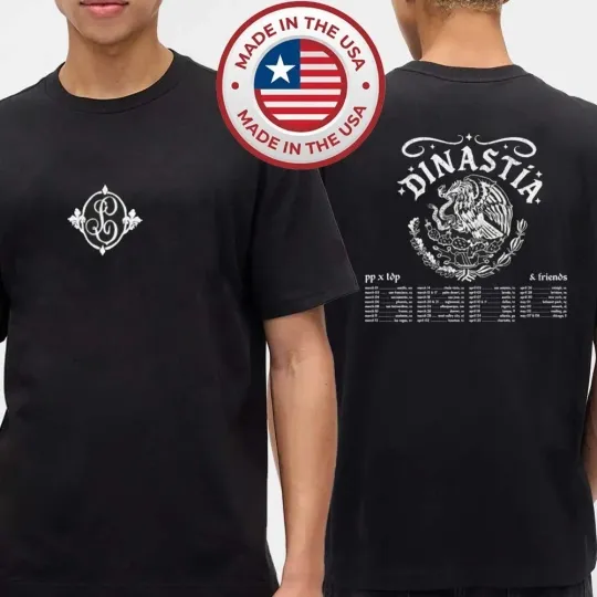 Discover Peso Pluma Eagle Emblem 2026 Tour Double Sided T-Shirt
