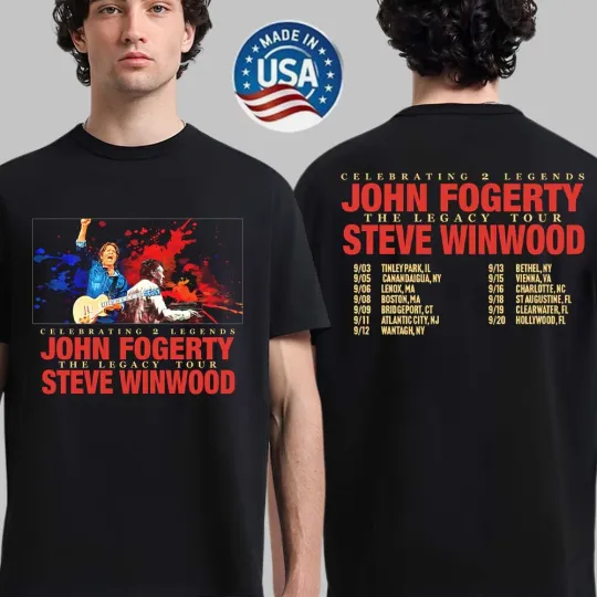 John Fogerty & Steve Winwood Celebrating 2 Legends The Legacy Tour 2026 T-shirt