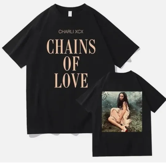 Discover Vintage Charli XCX Chains of Love Tour 2026 Double Sided T-Shirt