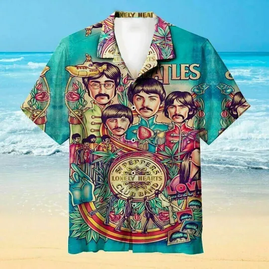 Discover Classic Beatles Unisex Hawaiian Shirt Summer Vacation